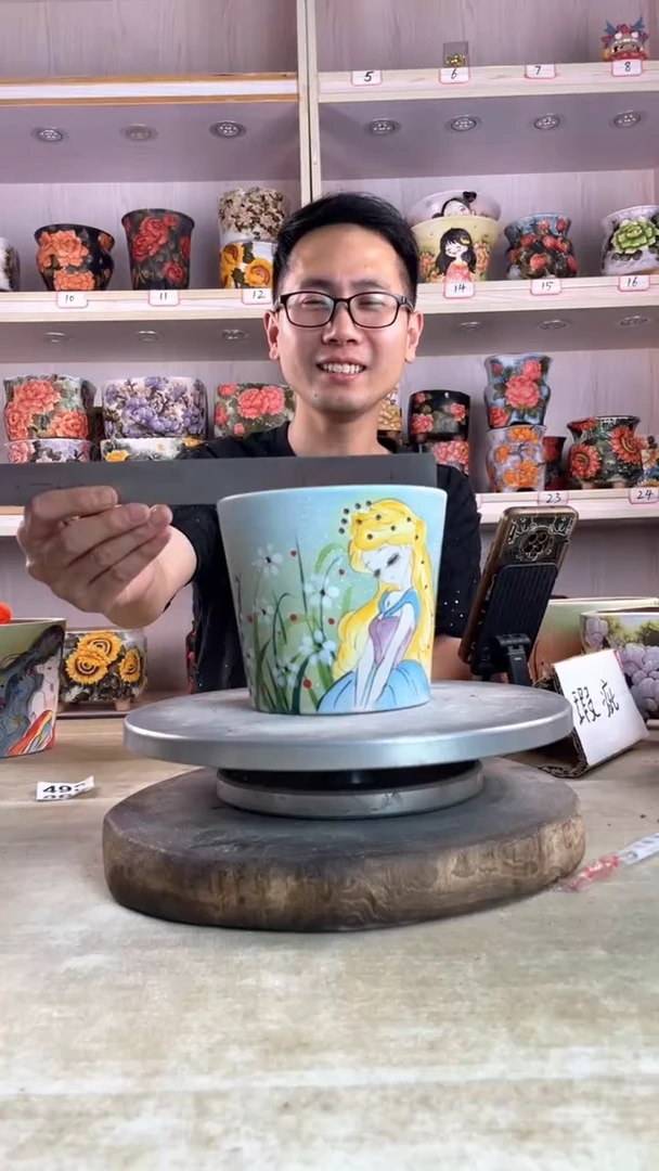 摆件63陶花岛多肉陶瓷花盆罐——微瑕