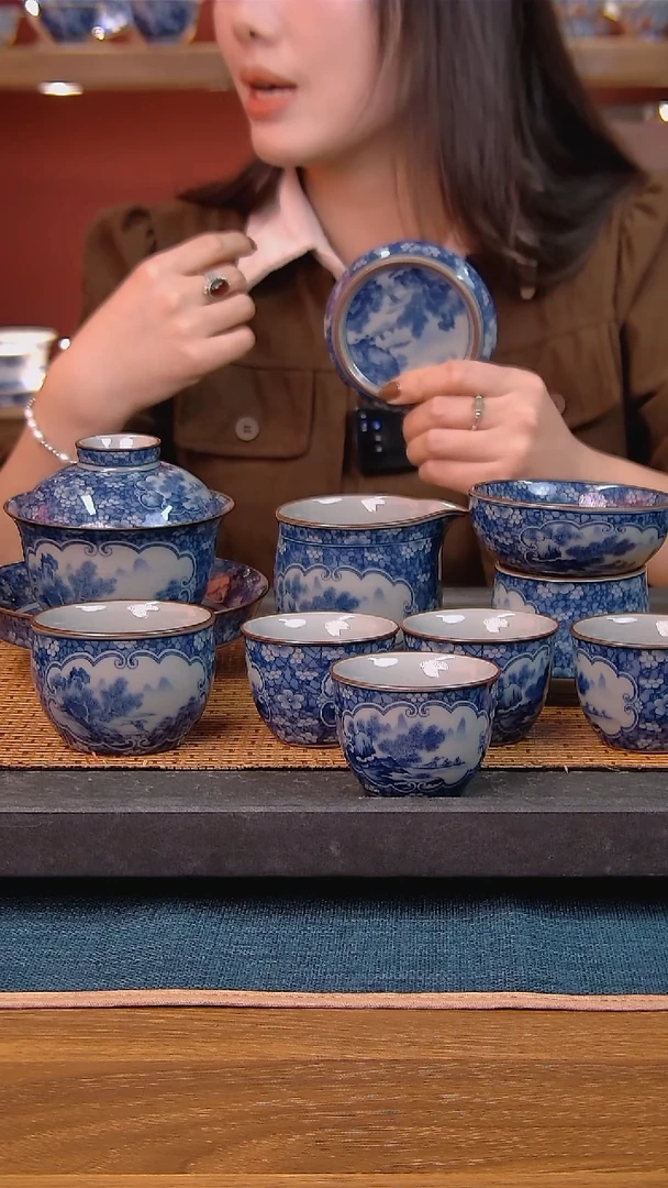 简装家用款9件套 老陶泥开片纹陶瓷茶具