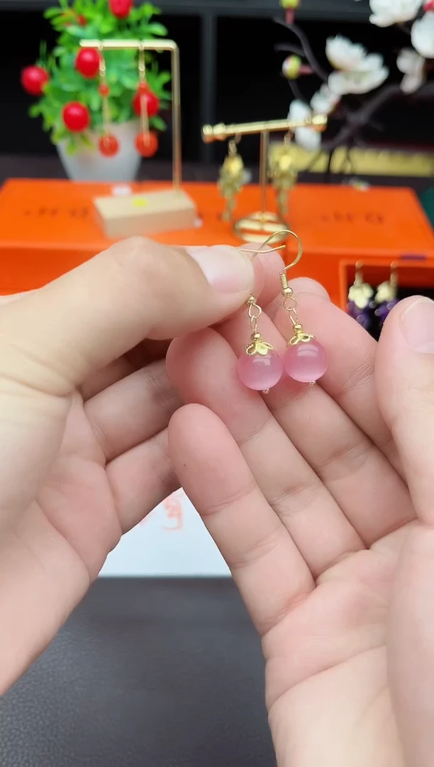 玛瑙/玉髓耳饰银S925镶嵌301000