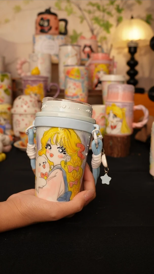 陶景德镇手绘的杯子