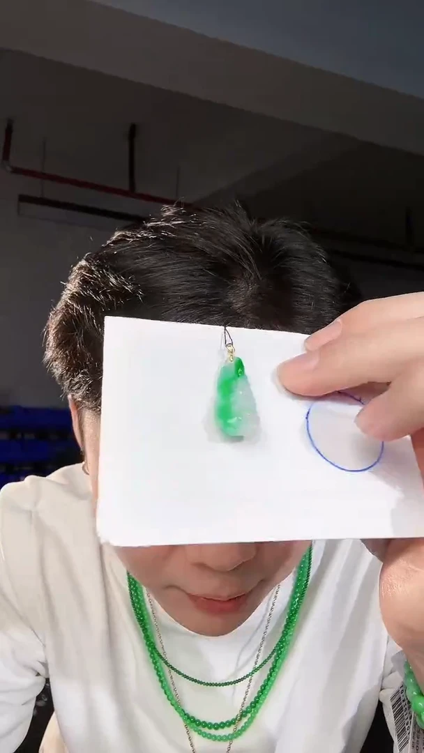 【闪购商品】翡翠颈饰18K金镶嵌缅料A货翡翠/支持复检/一件