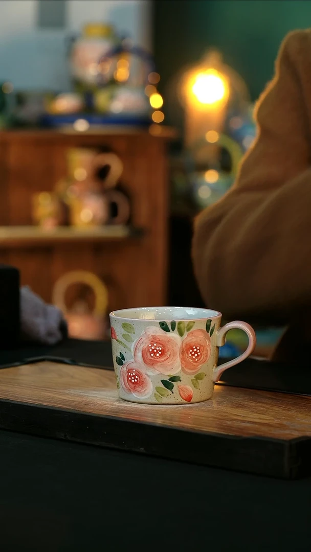 【闪购商品】杯手绘心瓷陶瓷浮力