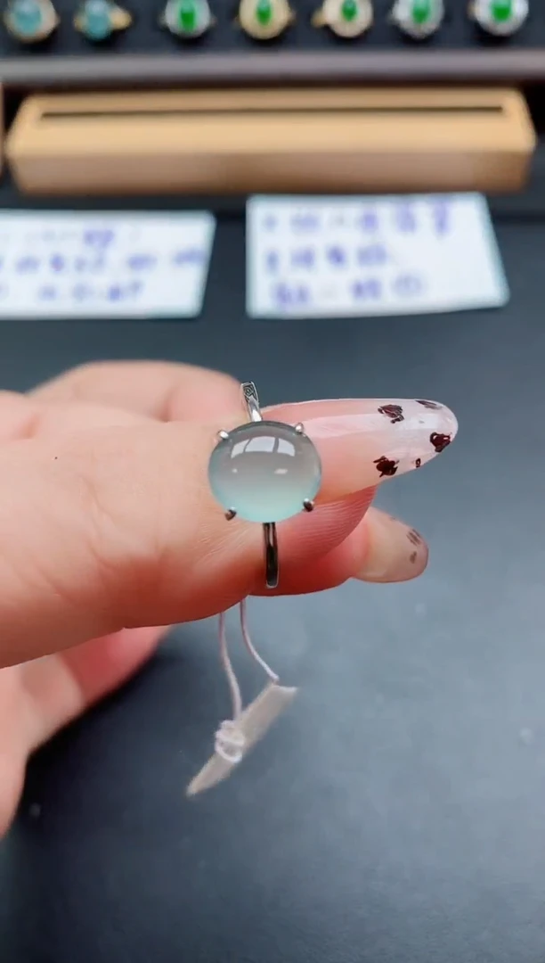 银S925镶嵌戒指翡翠1