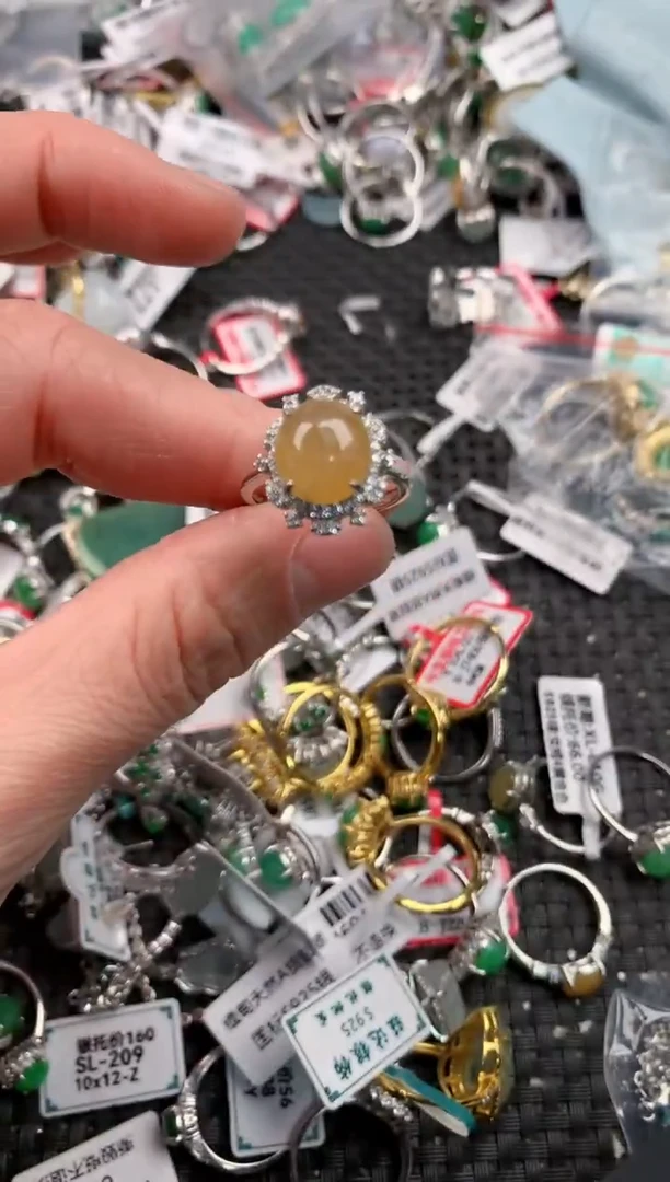 银S925镶嵌戒指翡翠33333  7