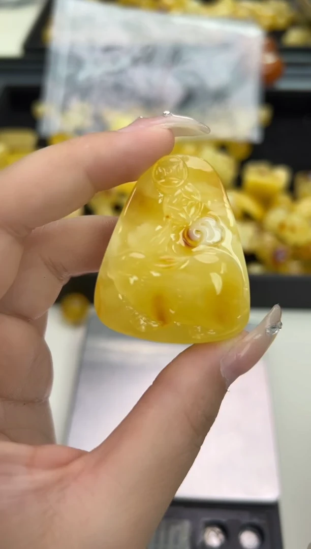 裸石琥珀未镶嵌琥珀蜜蜡吊坠