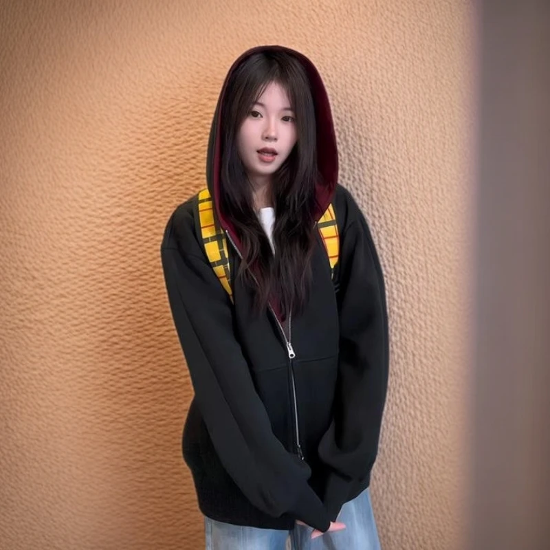 MODEK KODEK多口袋重磅撞色卫衣男女款cleanfit秋冬美式连帽外套