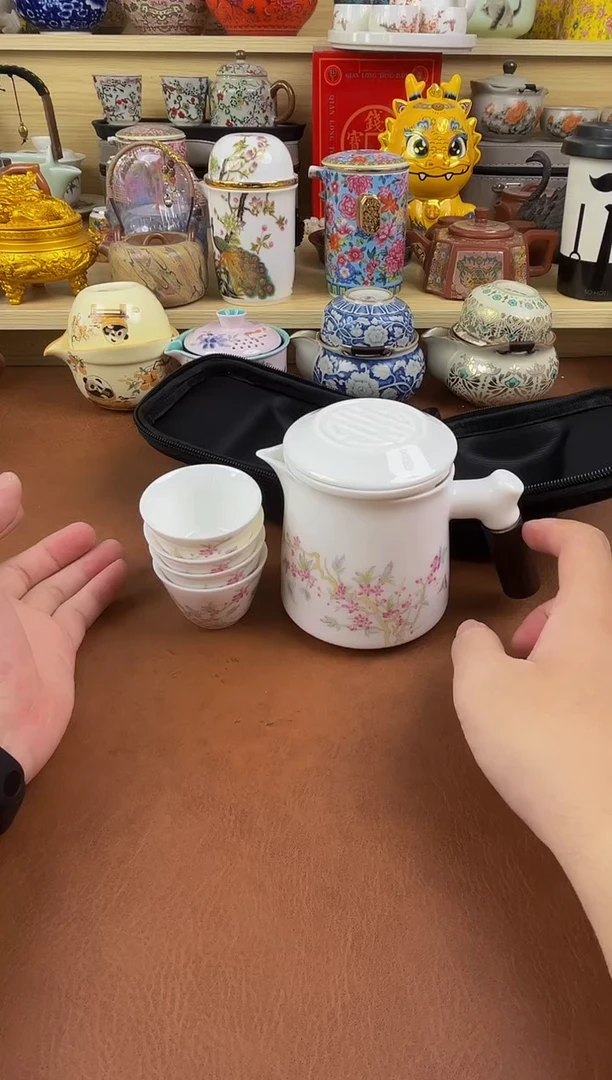 陶瓷茶具摆件旅行套组