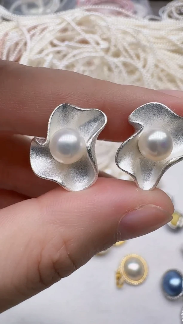 合金淡水珍珠耳饰36