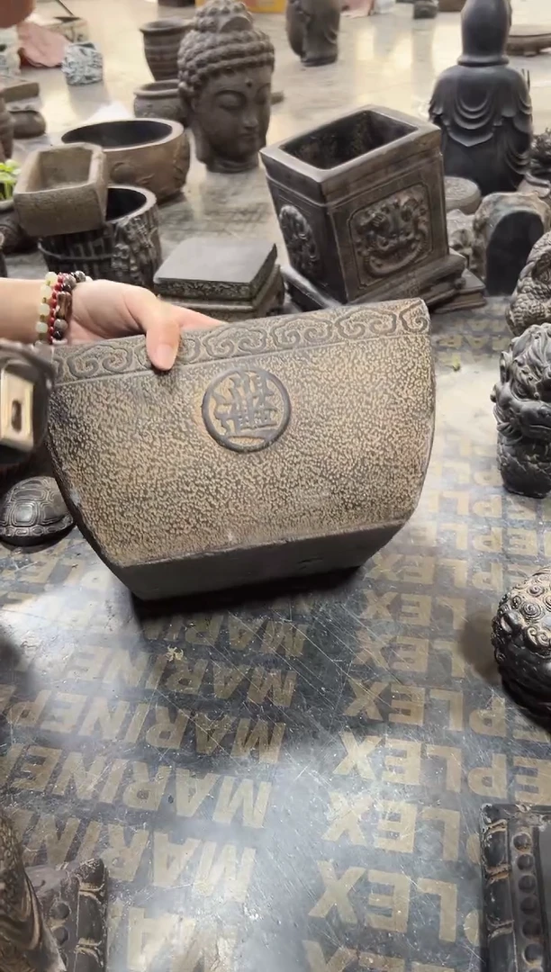 陶土【火山泥】日进斗金大方盆