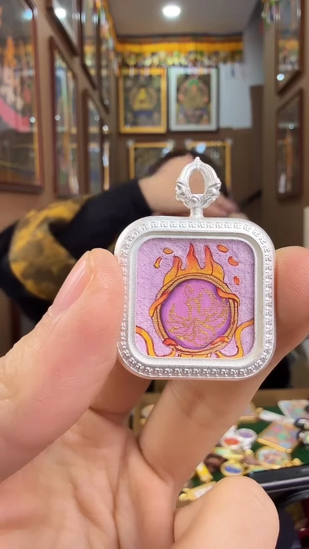 吊坠九紫离火-纯手绘唐卡
