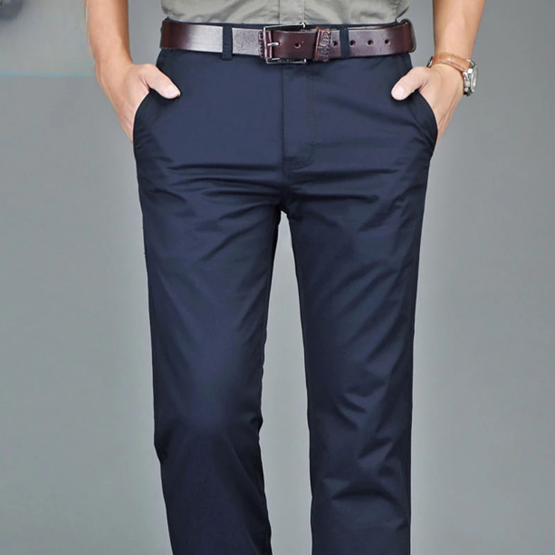 泰维肯戈春季休闲裤男休闲长裤商务西裤男直筒宽松男裤纯棉裤子男