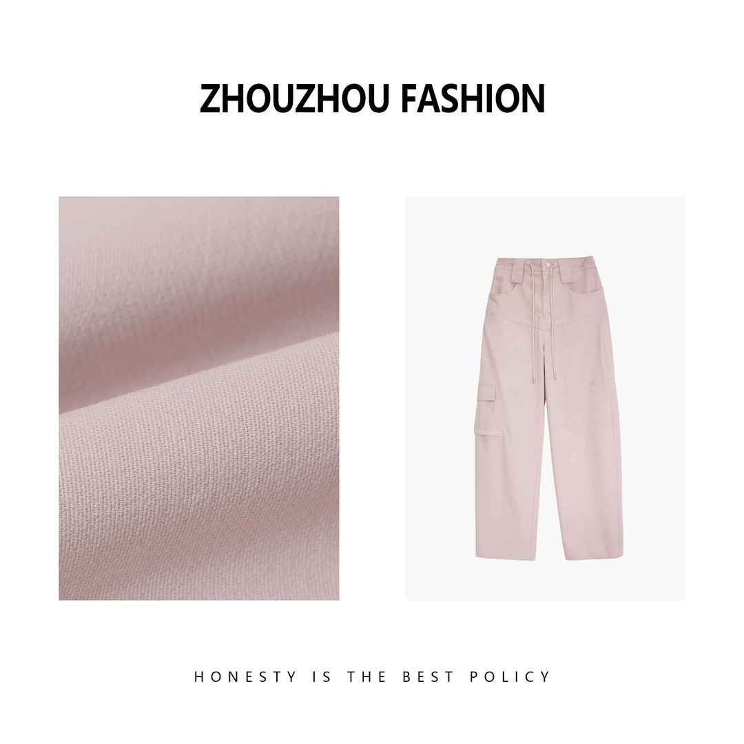 QSZZ-秋冬爆款美式复古百搭显瘦香蕉弯刀多口袋工装裤ZP-12299