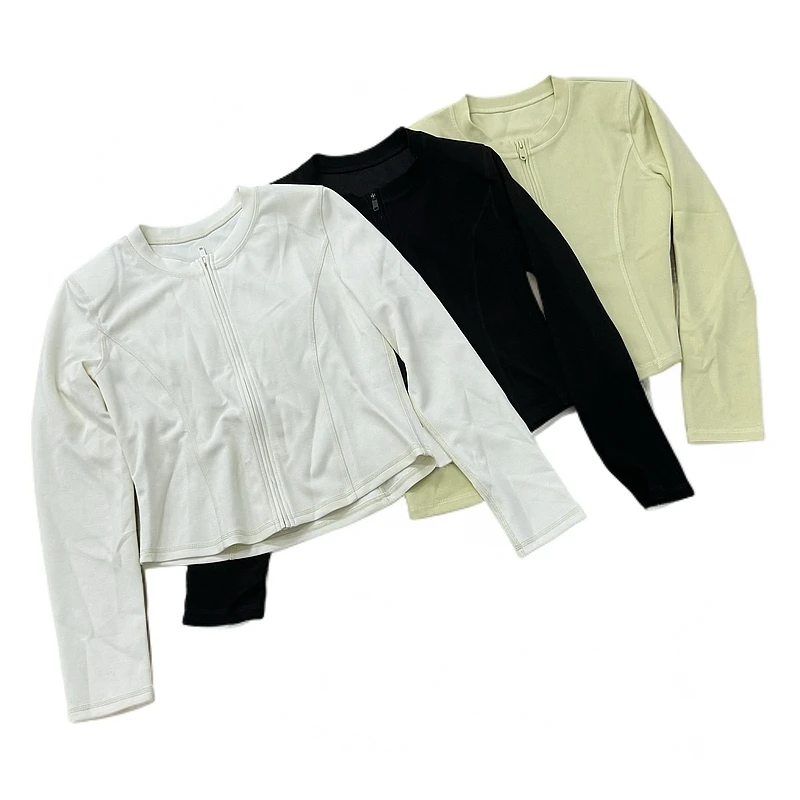 3283三色纯色短款百搭休闲薄款外套