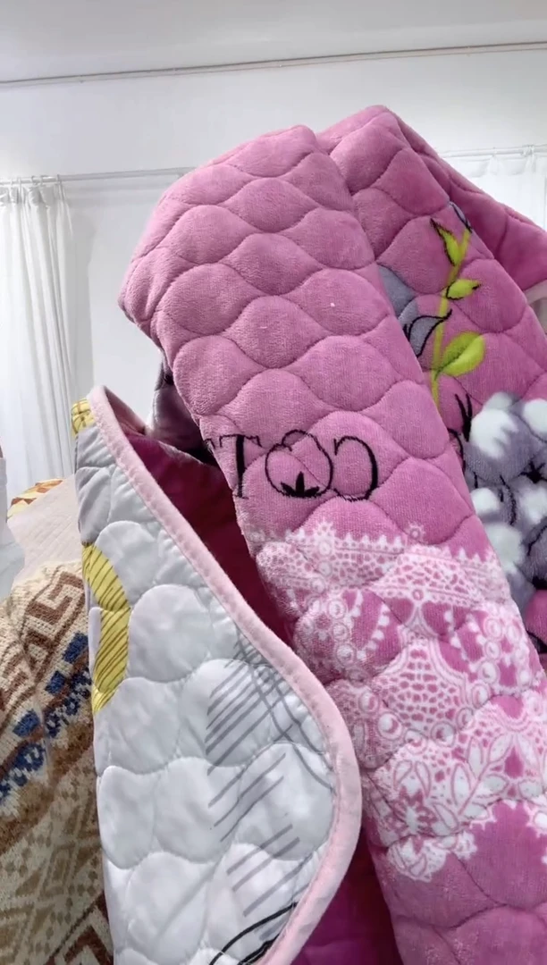 棉100*200绒床盖23号微瑕