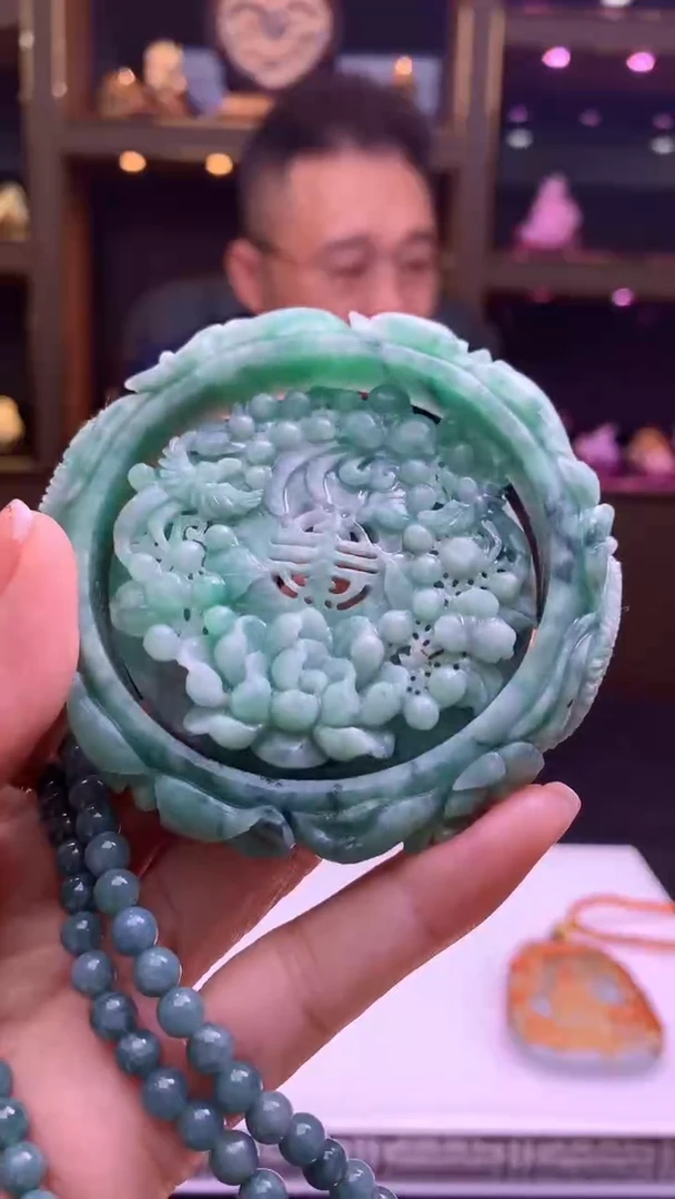 未镶嵌定制翡翠8002jj-毛货套镯（赠底座）39