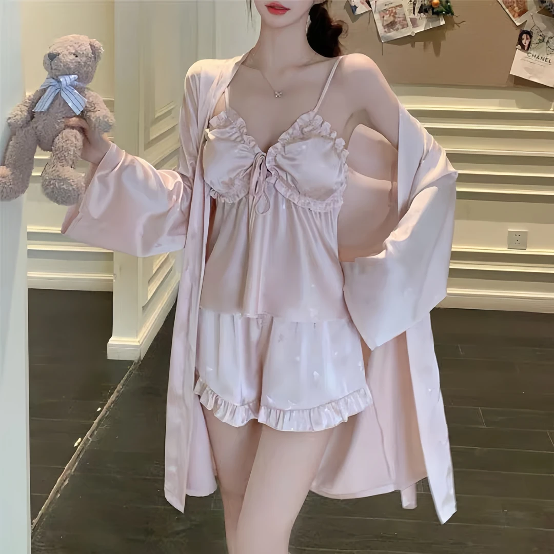 小七推荐蕾丝长袖网红性感夏季夏天冰雪丝睡裙