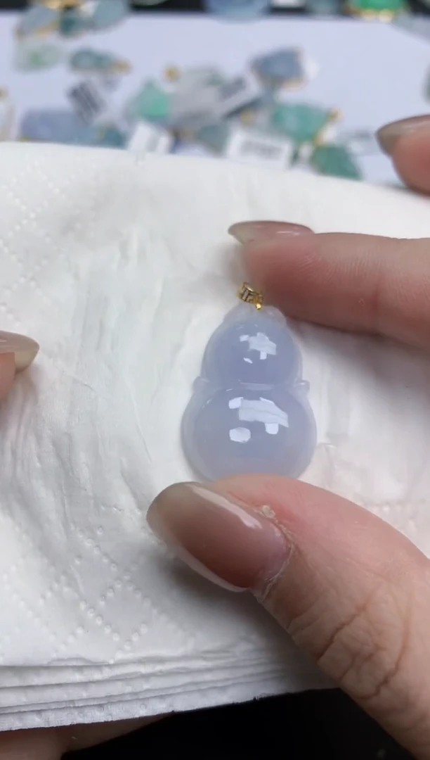 【闪购商品】翡翠颈饰18K金镶嵌天然缅甸翡翠A货