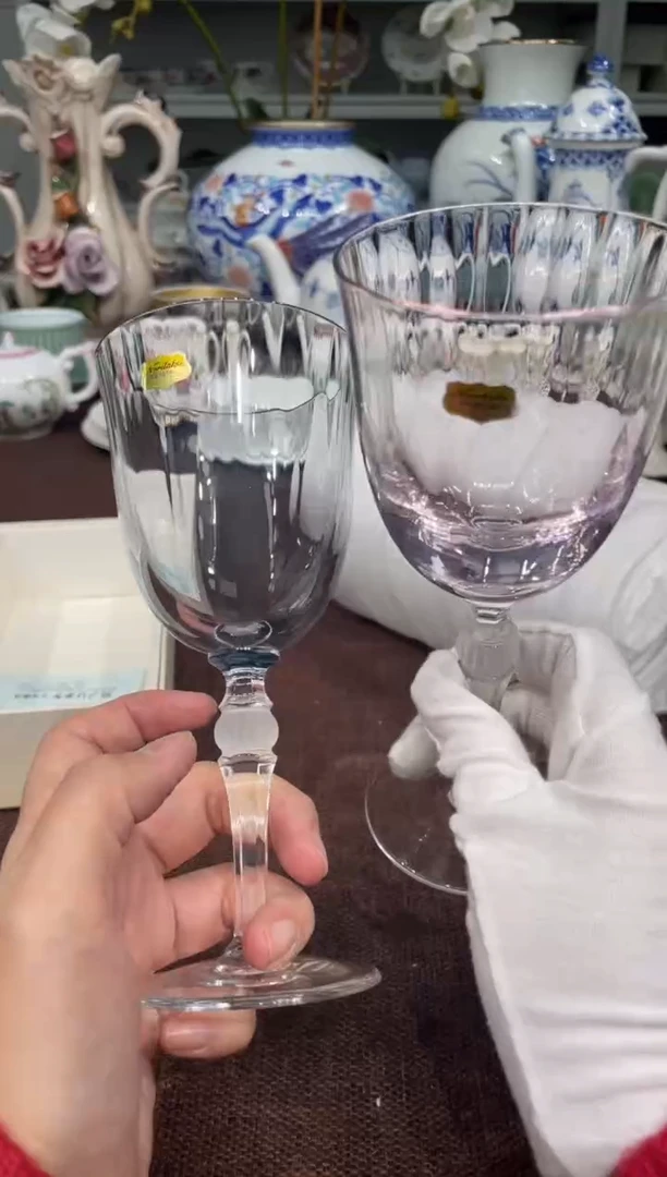 【闪购商品】则武水晶杯粉蓝各一17cm（福利价）