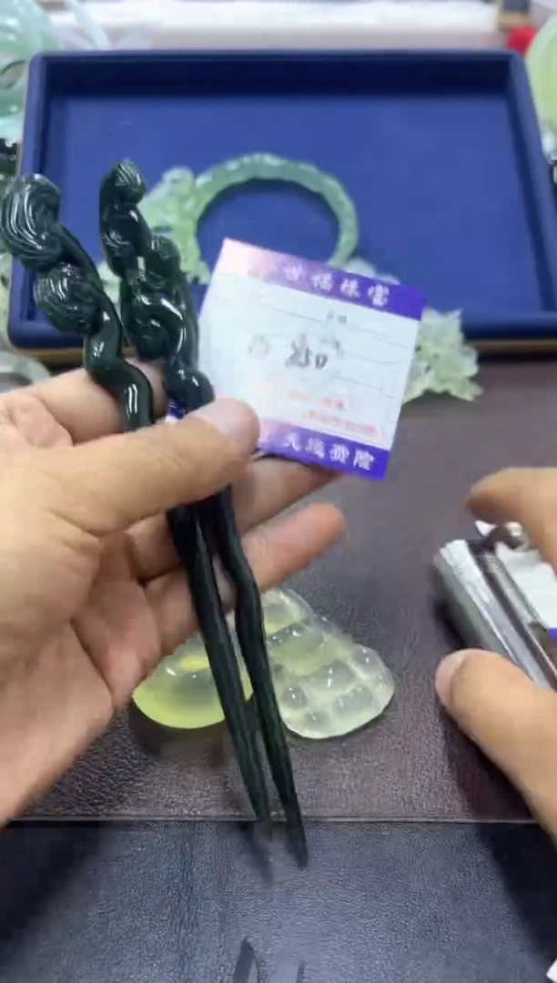 未镶嵌蛇纹石玉发饰111随机发一个