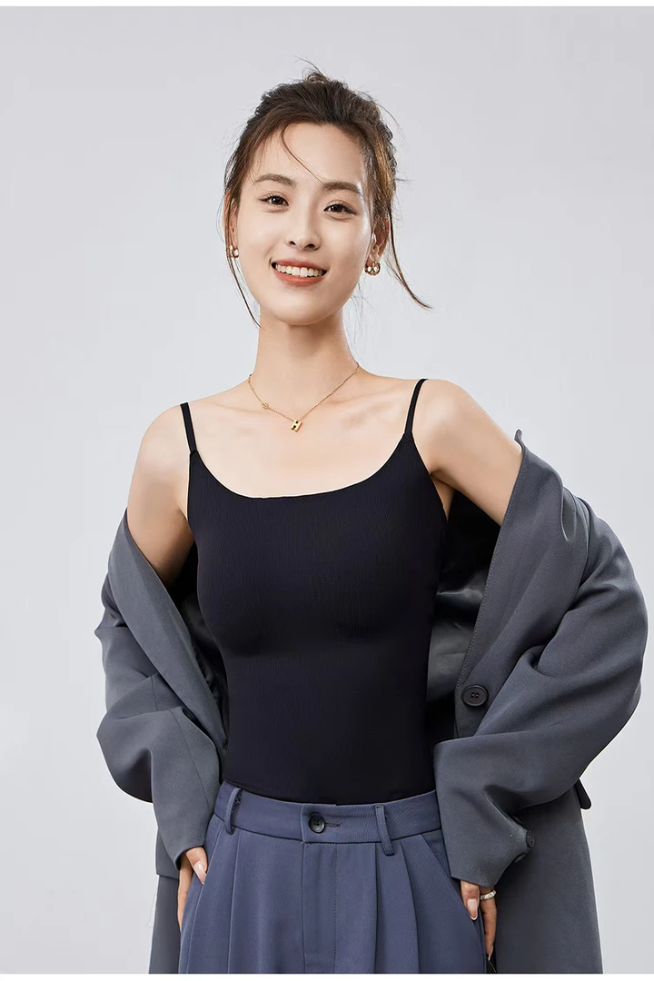 夏季薄款背心内搭经典美背文胸一体打底无痕防走光外穿舒适吊带