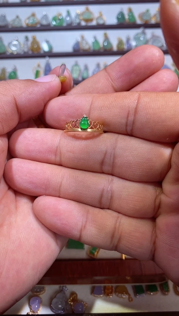 吊坠(不含链)18K金镶嵌翡翠得*地111111