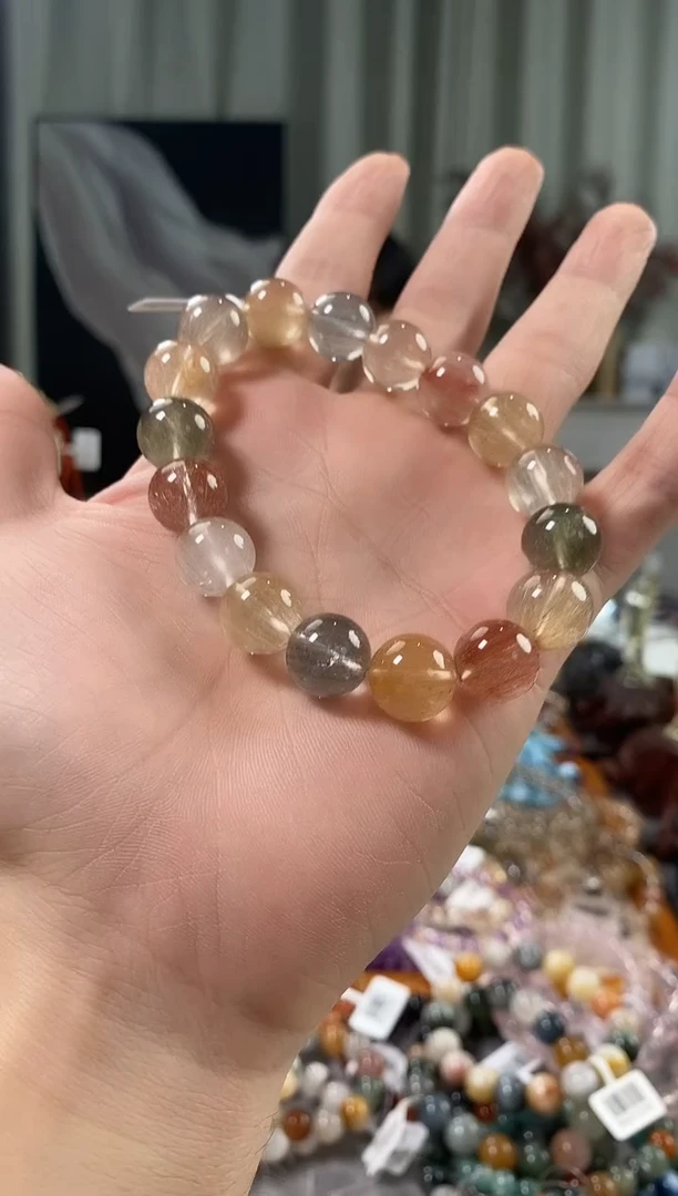 未镶嵌手链水晶彩兔毛