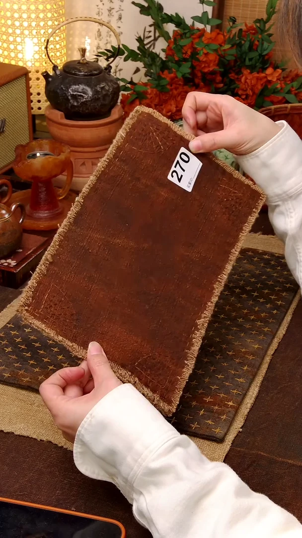 Cici手作刺子绣柿染壶垫杯垫-270