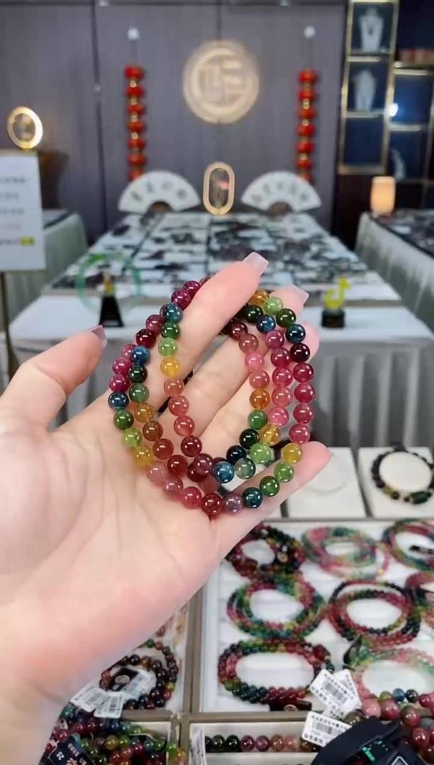 未镶嵌收藏级老矿碧玺三圈手串7mm+碧玺hon多样性发一条