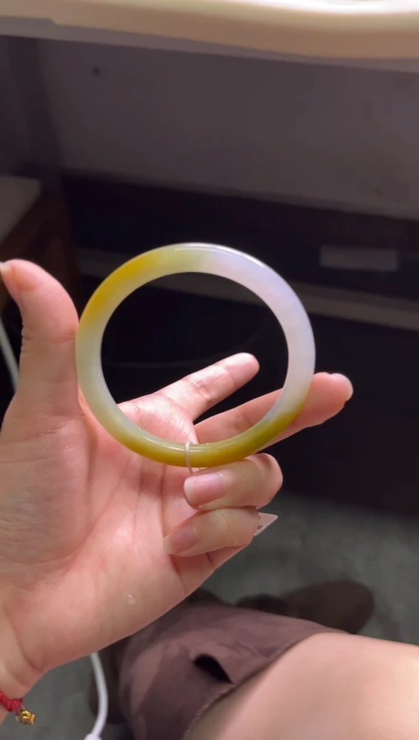 未镶嵌手镯定制翡翠定制手镯冰黄翡56-58