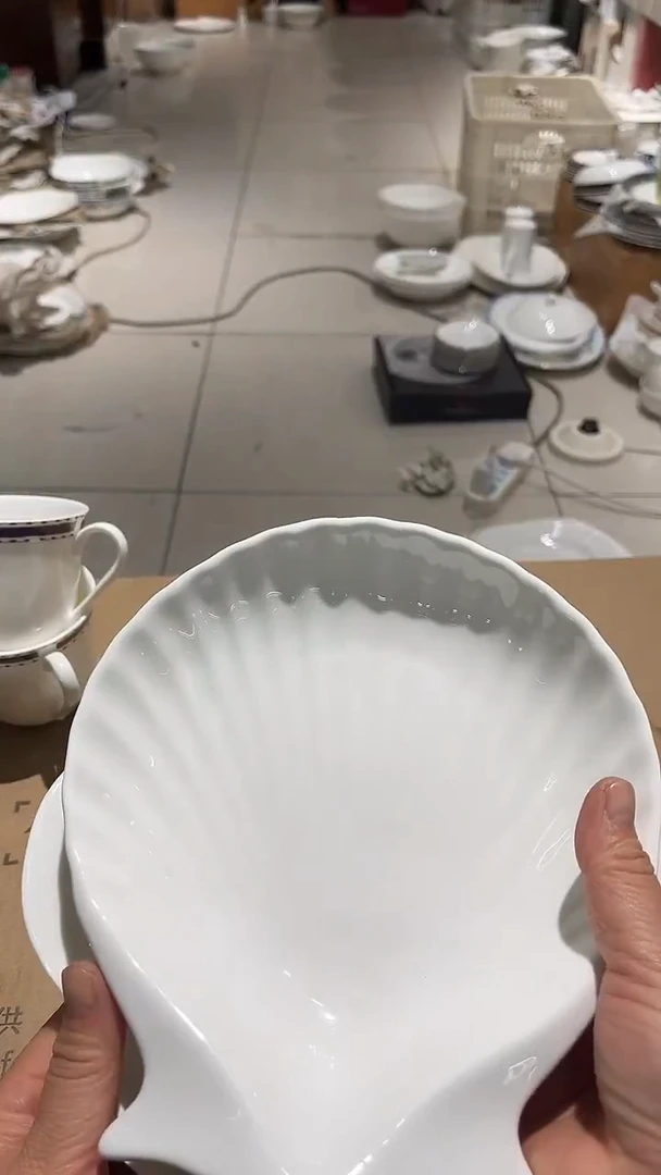 瓷花盘+贝壳隆达
