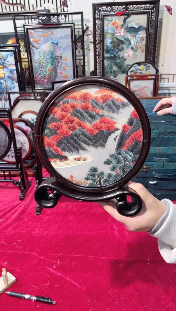 织绣精品苏绣手工刺绣，成品摆件78