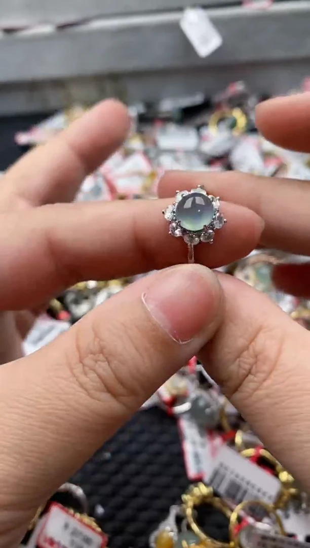 【闪购商品】翡翠戒指银S925镶嵌666666---10