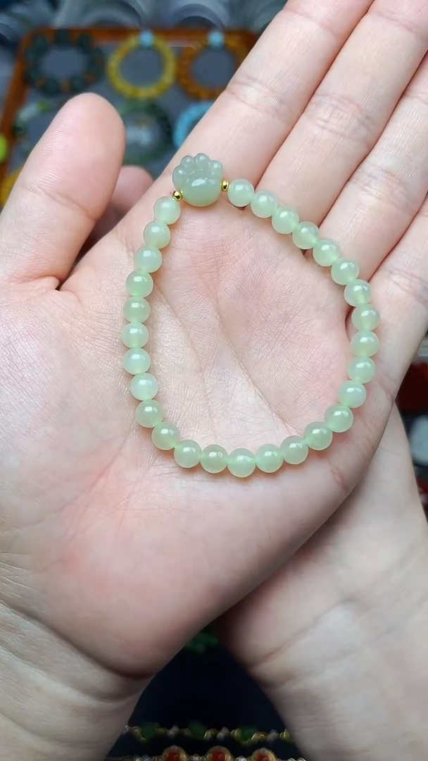 未镶嵌手串和田玉小猫爪手串 06