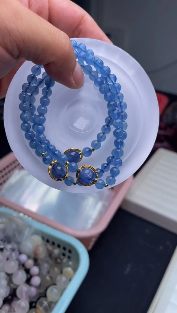 海蓝宝石手链未镶嵌L1-魔鬼蓝海蓝宝原创单圈-多样性发其一