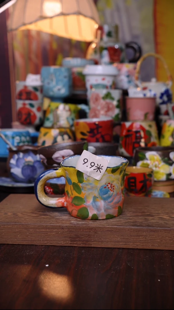 杯子陶泥垚手作 景德镇手工手绘陶瓷器物