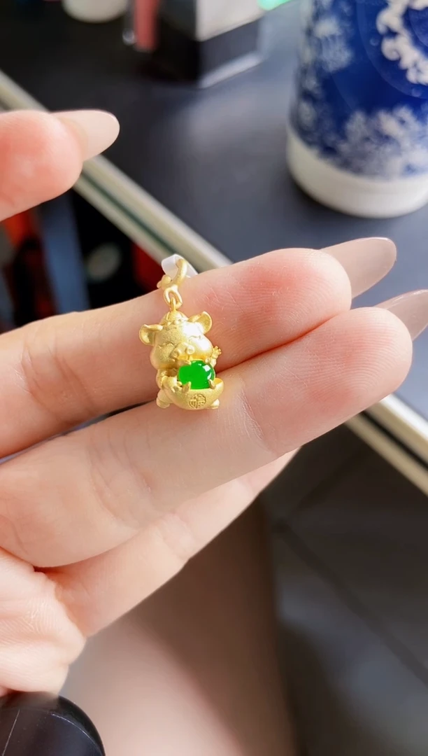 翡翠银S925镶嵌颈饰12