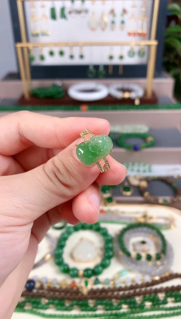 银S925镶嵌戒指和田玉❥****❣1