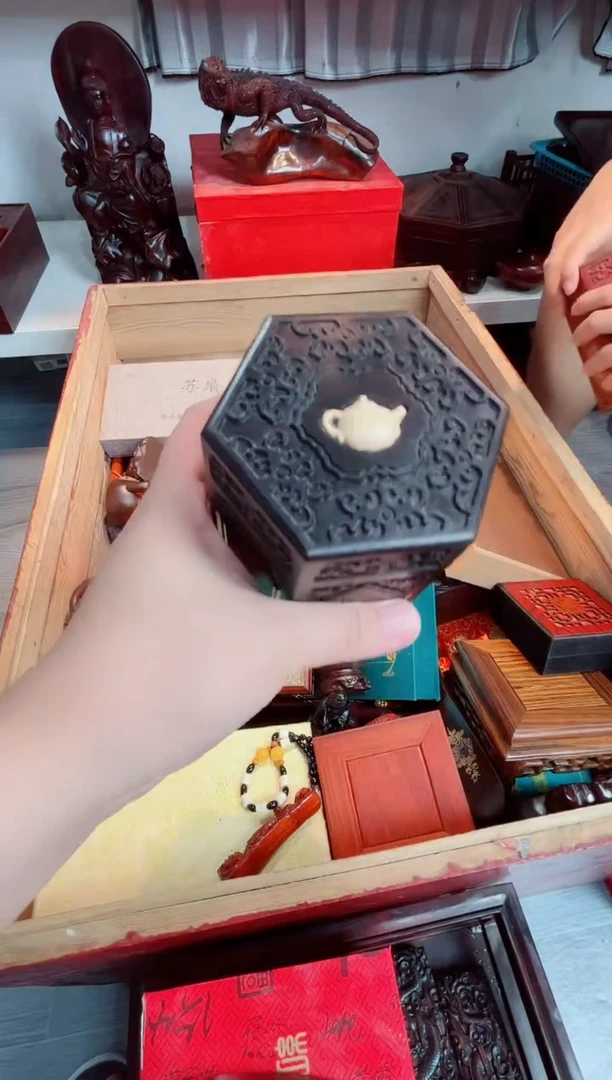 木紫光檀茶叶罐直播推荐直播推荐