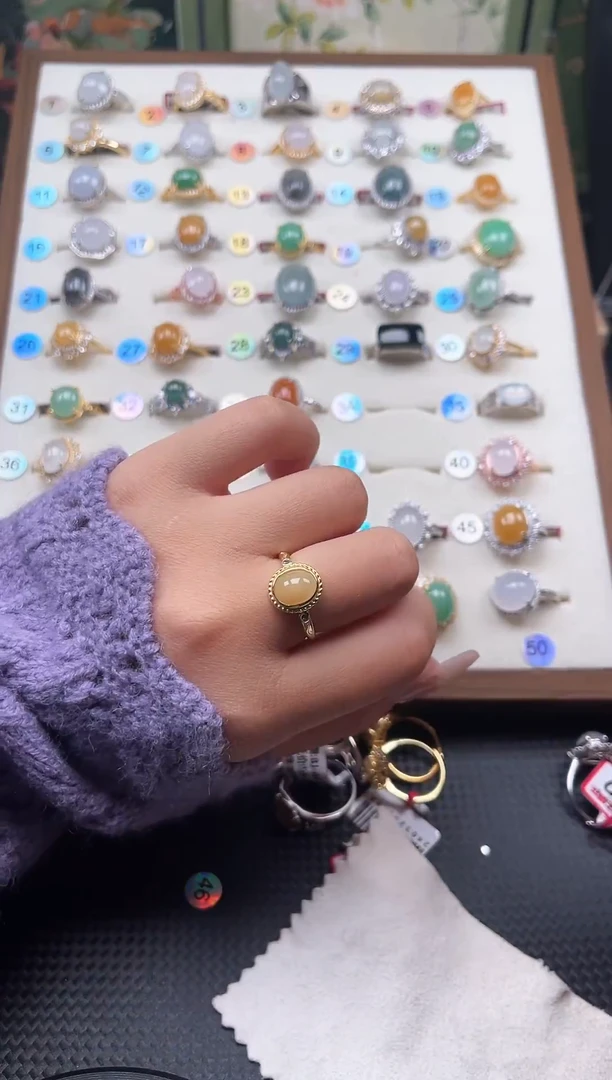 【闪购商品】翡翠戒指银S925镶嵌天然A货翡翠戒指