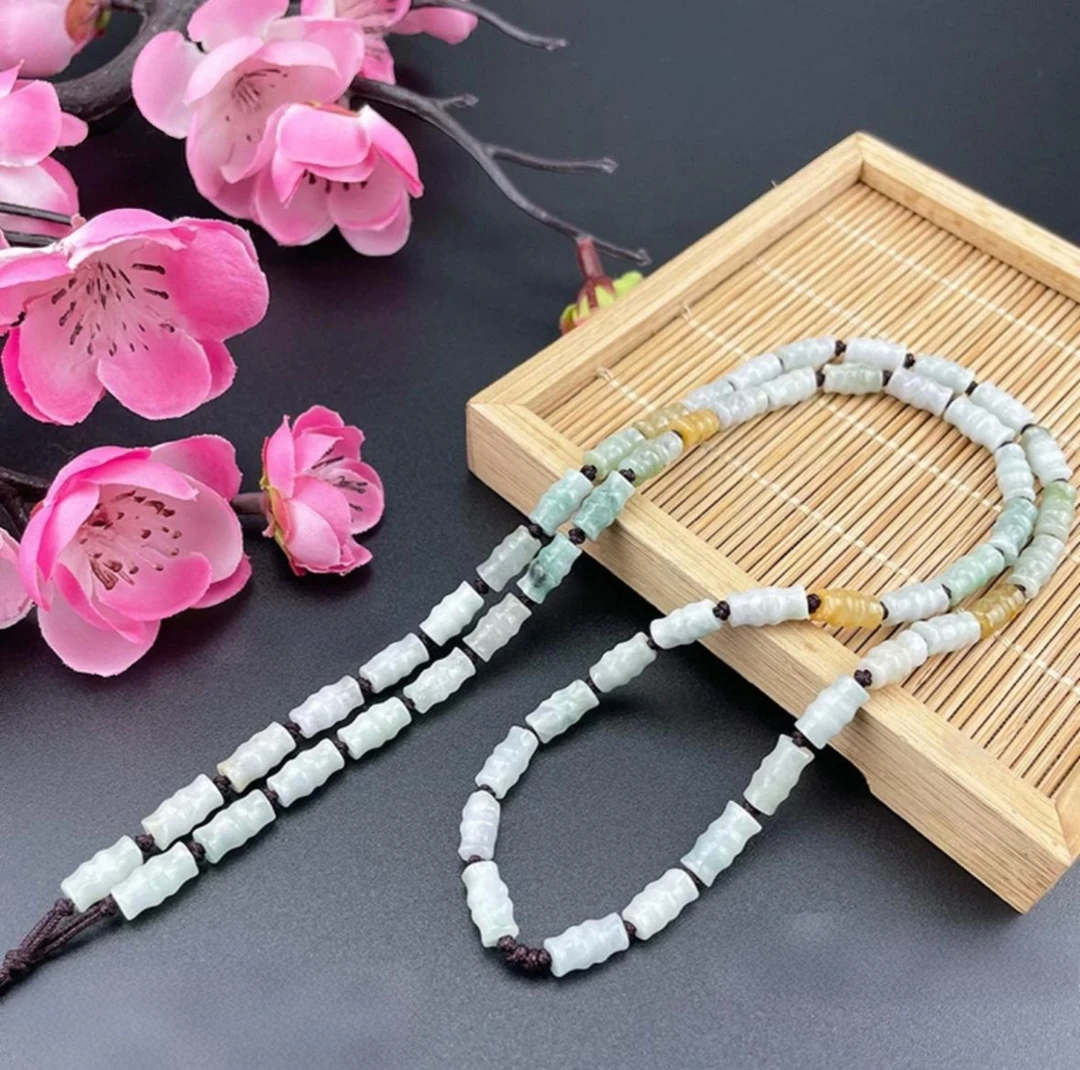天然A货翡翠竹节项链多样性发货