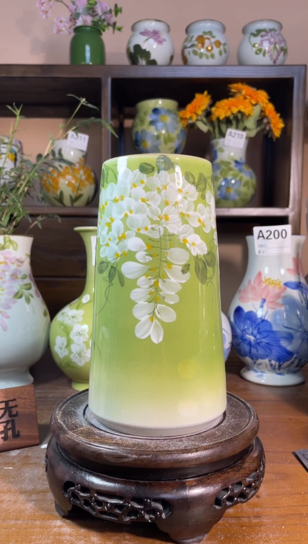瓶景德镇手绘陶瓷  花瓶--无孔