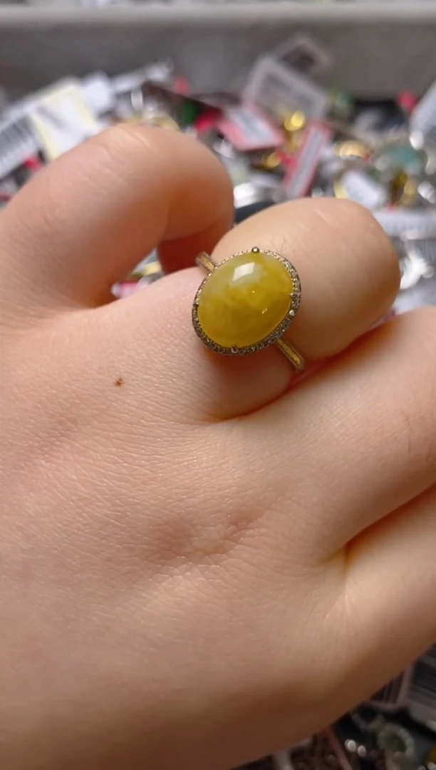 银S925镶嵌戒指翡翠百内无证书