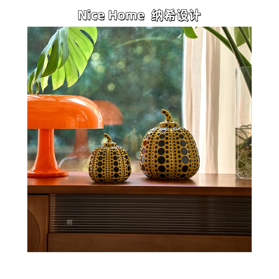 波点南瓜摆件客厅酒柜电视柜玄关轻奢高档艺术高级感小众装饰品