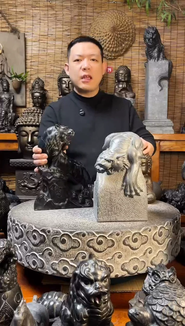 石材原色下山虎天然青石雕刻