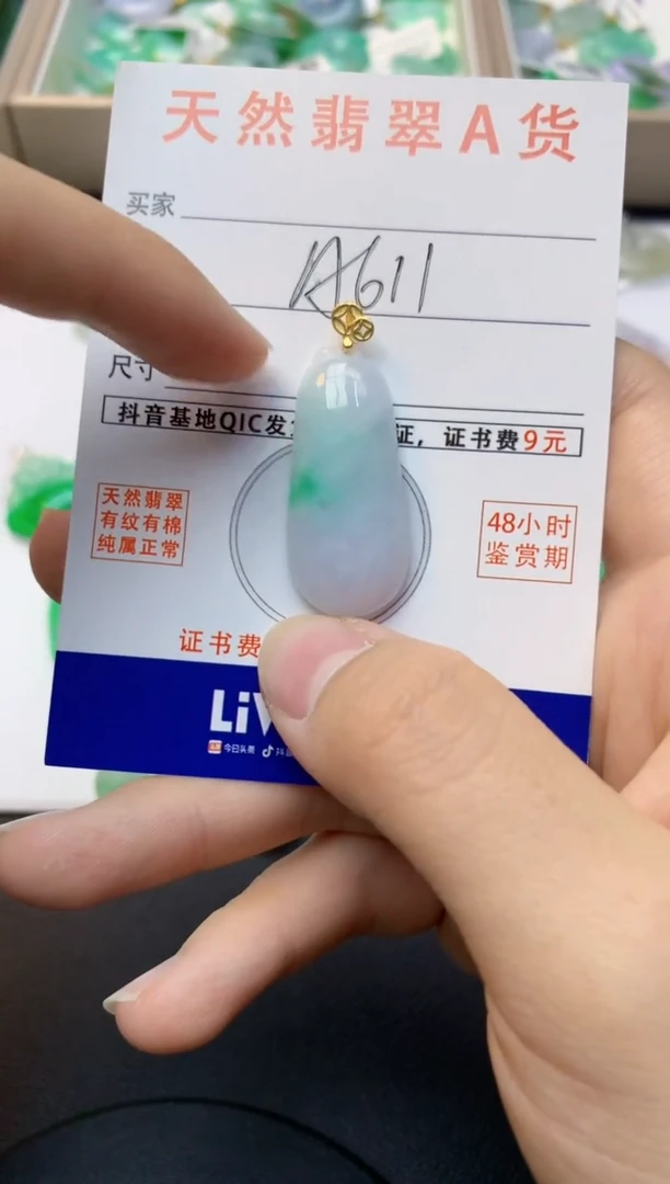 颈饰未镶嵌翡翠天然缅甸A货翡翠百元以上9元证书费自理