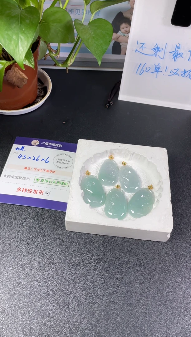 未镶嵌挂件翡翠大如意配绳FL18/多样性发其一CP
