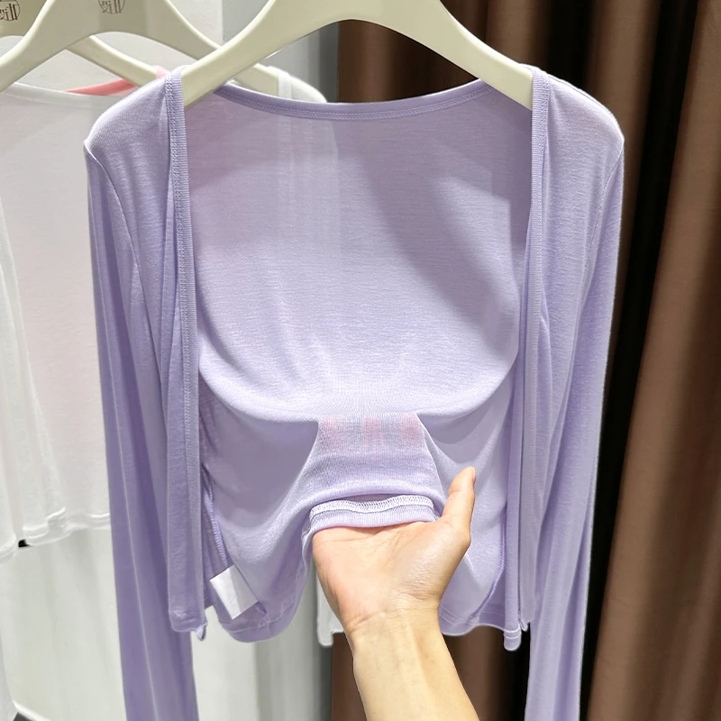 莱赛尔薄款宽松长袖防晒外套女款2025夏季轻薄冰丝外搭连衣裙罩衫