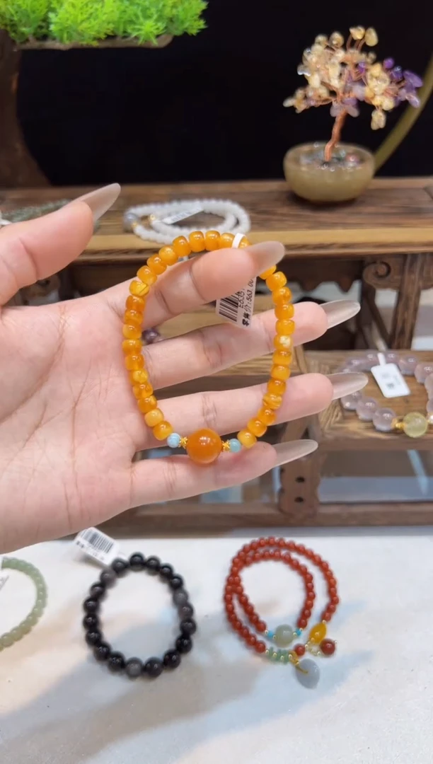 未镶嵌琥珀手串@@手饰