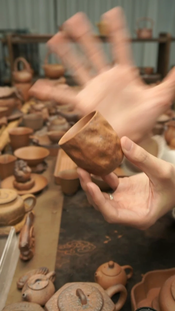 老岩泥原矿料  手捏指印杯80ml