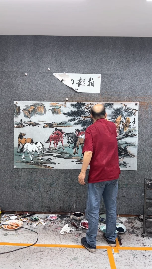 国画盛世八骏  带收藏证书